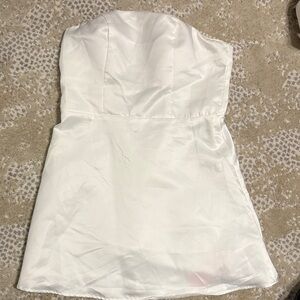 SHEIN White Strapless Wedding Dress